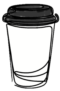 White Cup Black Lid